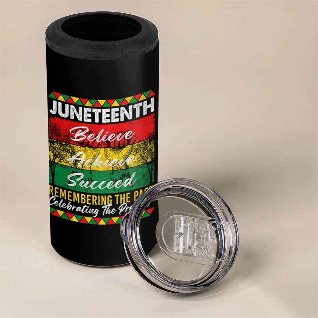 Juneteenth 1865 4 in 1 Can Cooler Tumbler Remembering The Past Black Freedom African Independence Day