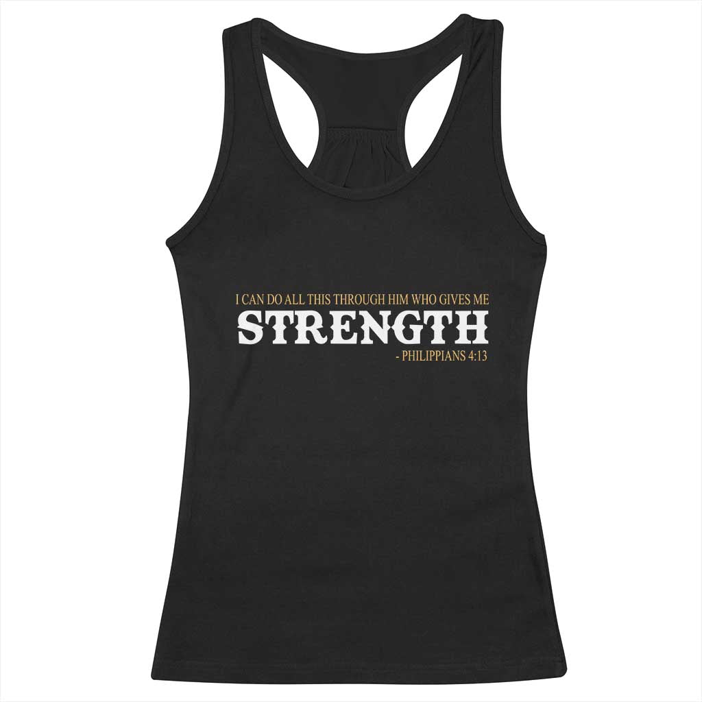 Christian Bible Racerback Tank Top Philippians 4:13 Motivational Quote Inspirational Bible Verses