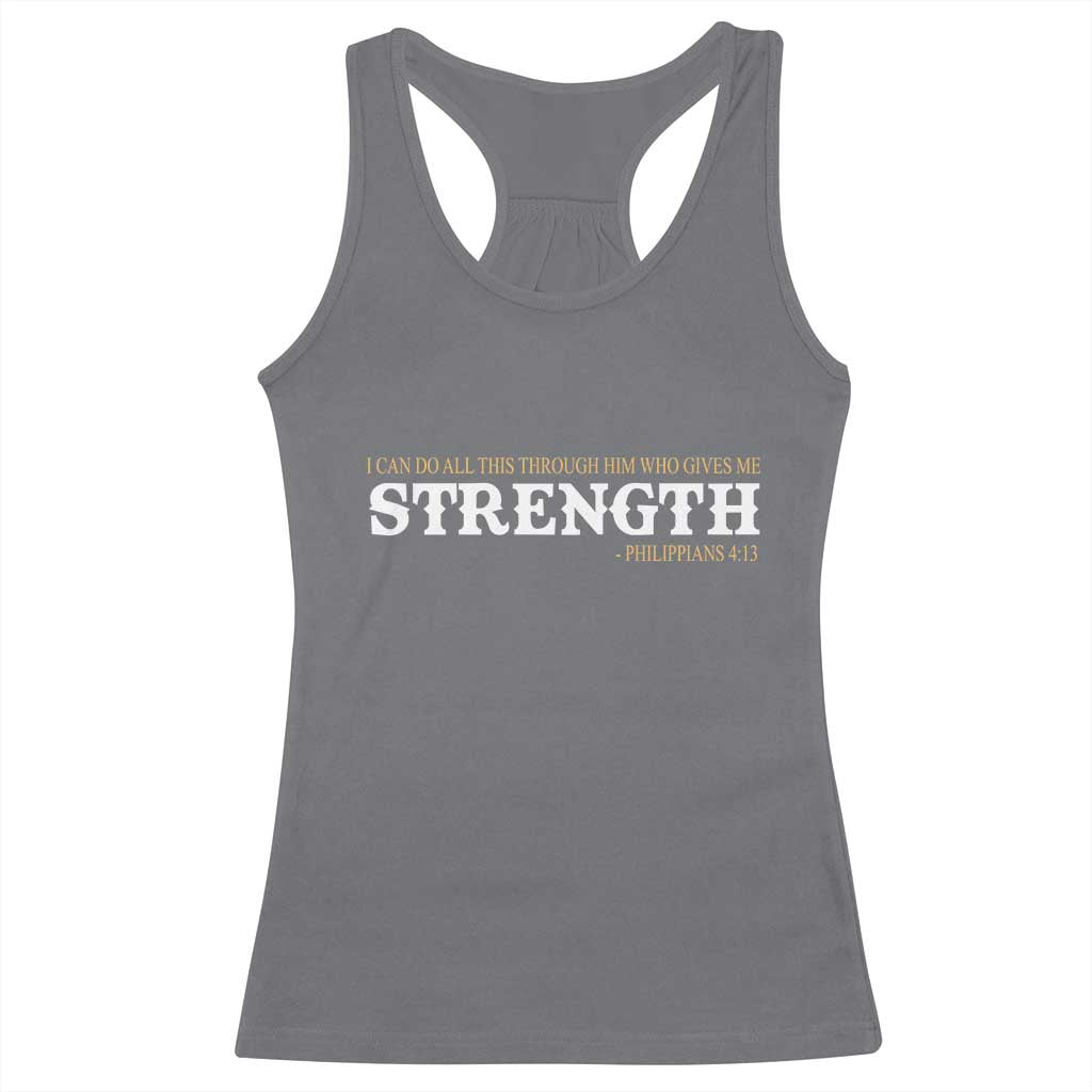 Christian Bible Racerback Tank Top Philippians 4:13 Motivational Quote Inspirational Bible Verses