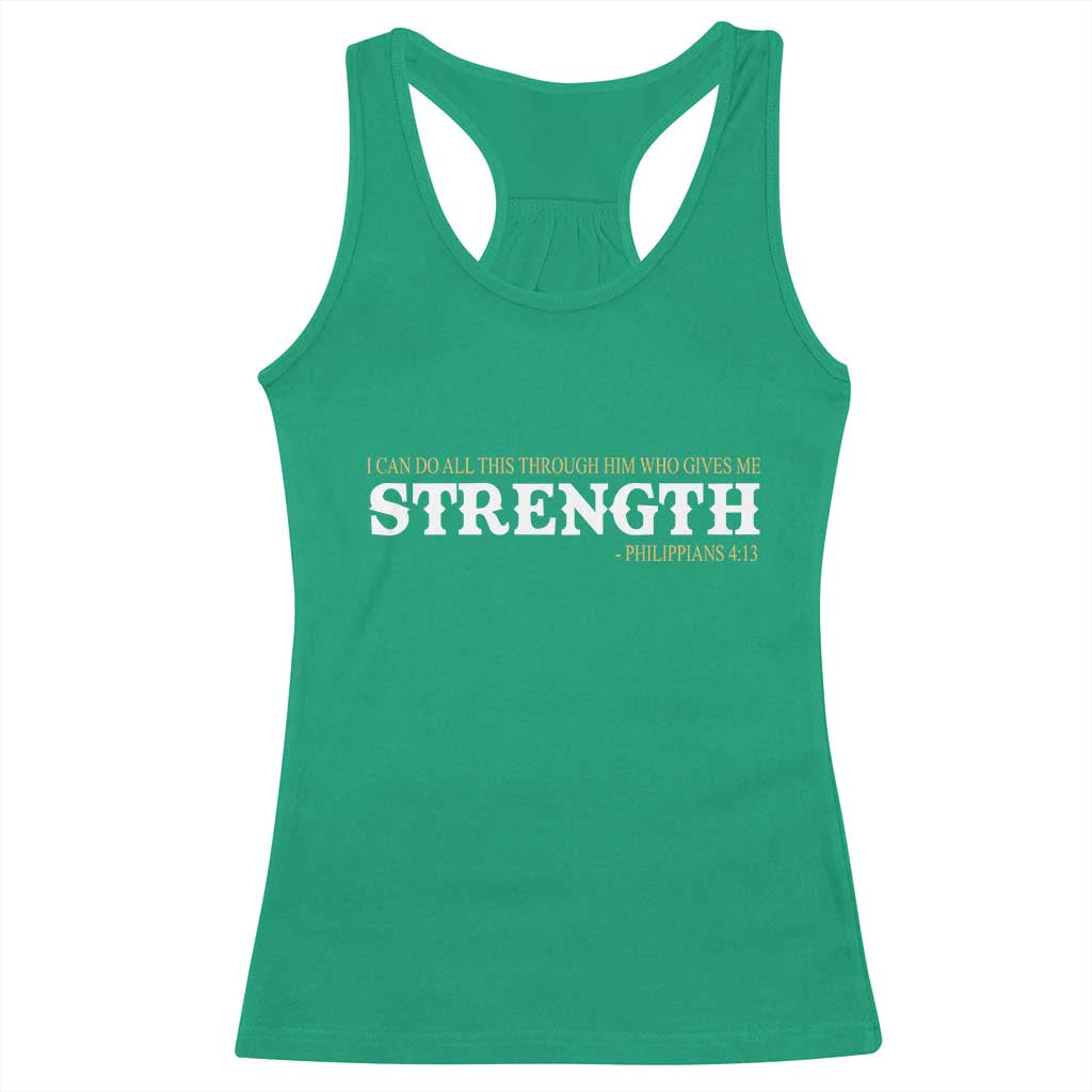 Christian Bible Racerback Tank Top Philippians 4:13 Motivational Quote Inspirational Bible Verses