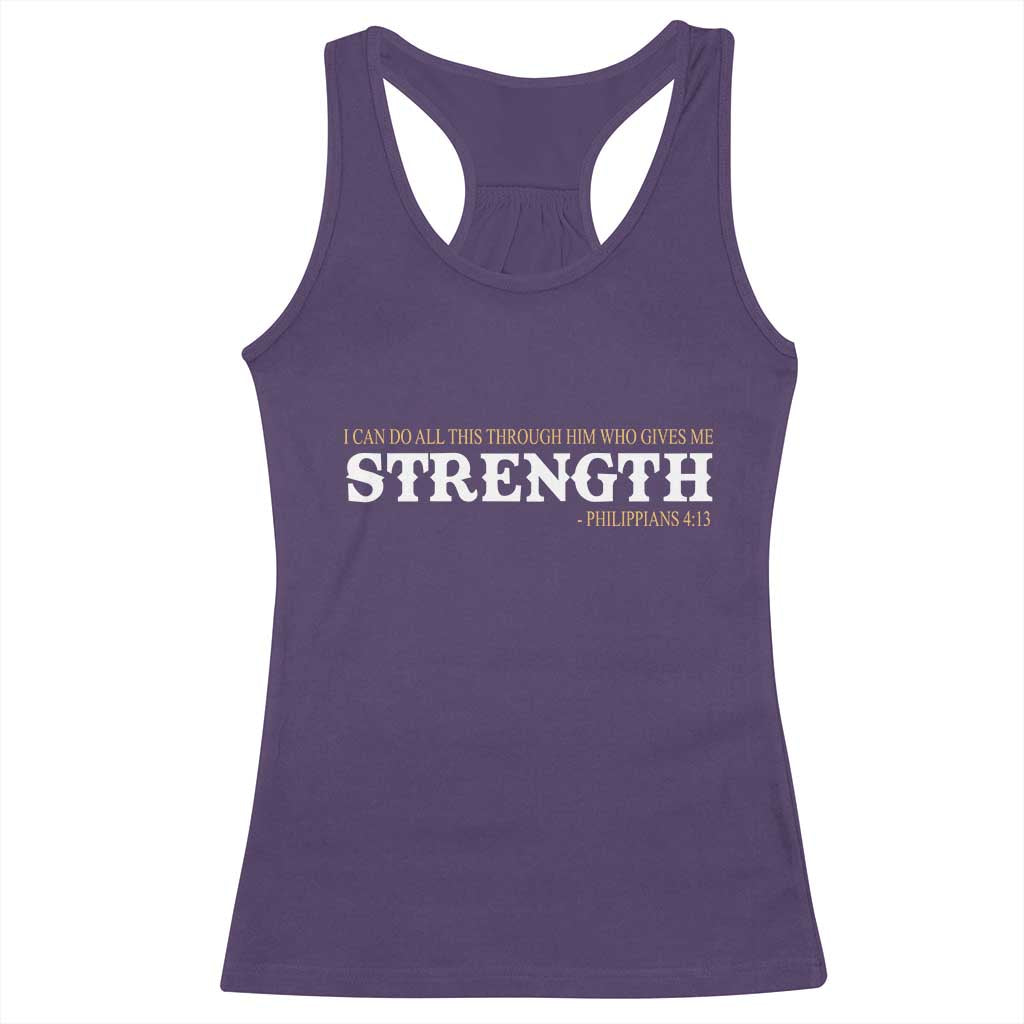 Christian Bible Racerback Tank Top Philippians 4:13 Motivational Quote Inspirational Bible Verses