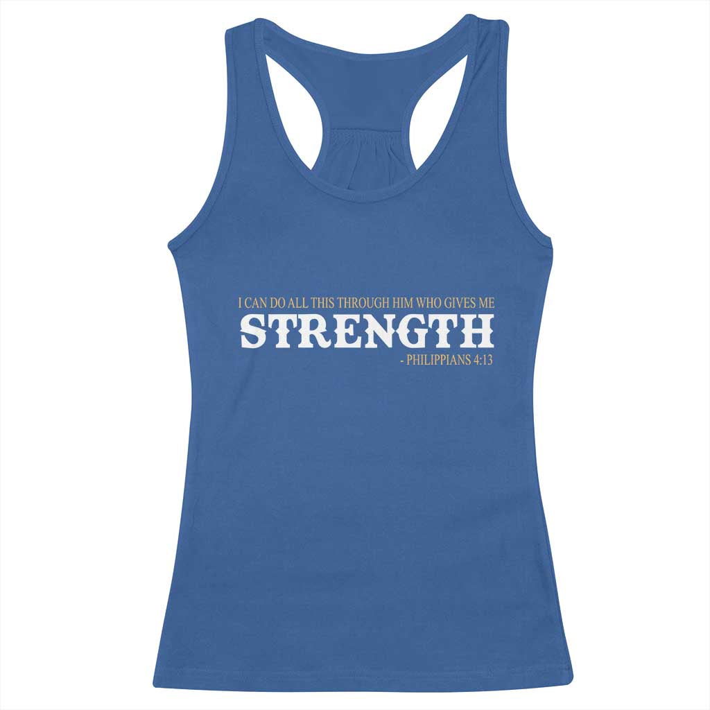 Christian Bible Racerback Tank Top Philippians 4:13 Motivational Quote Inspirational Bible Verses