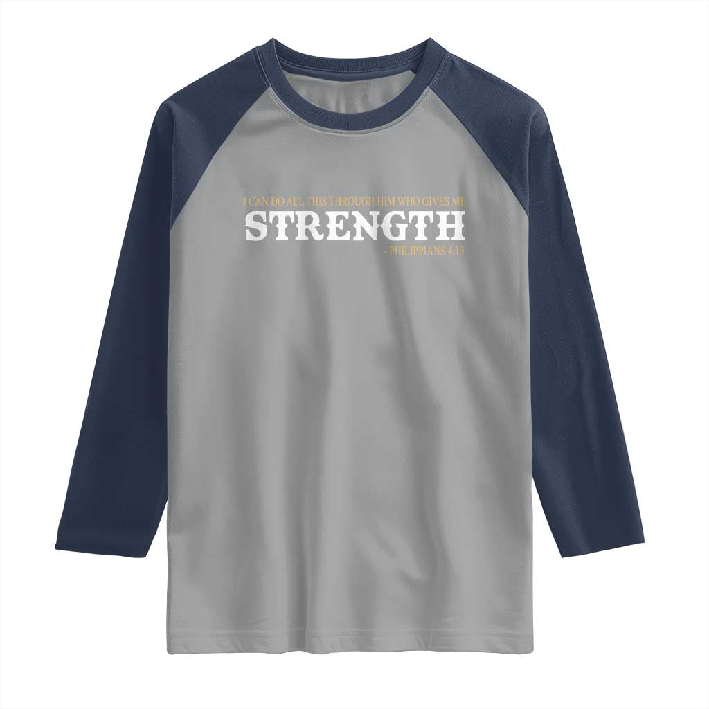 Christian Bible Raglan Shirt Philippians 4:13 Motivational Quote Inspirational Bible Verses