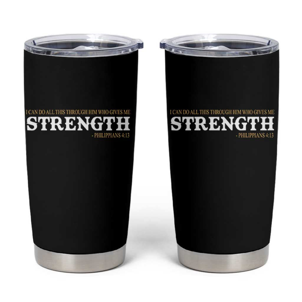 Christian Bible Tumbler Cup Philippians 4:13 Motivational Quote Inspirational Bible Verses