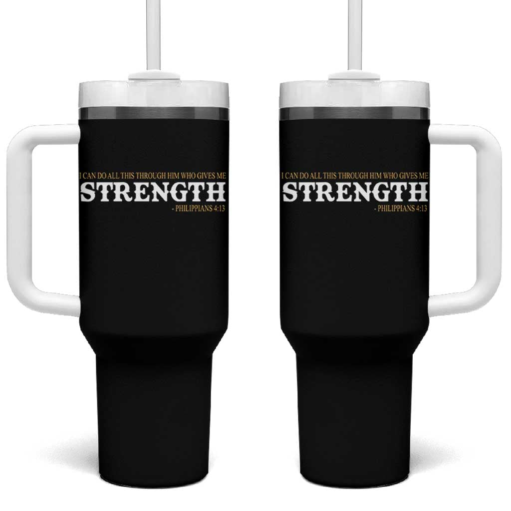 Christian Bible Tumbler With Handle Philippians 4:13 Motivational Quote Inspirational Bible Verses