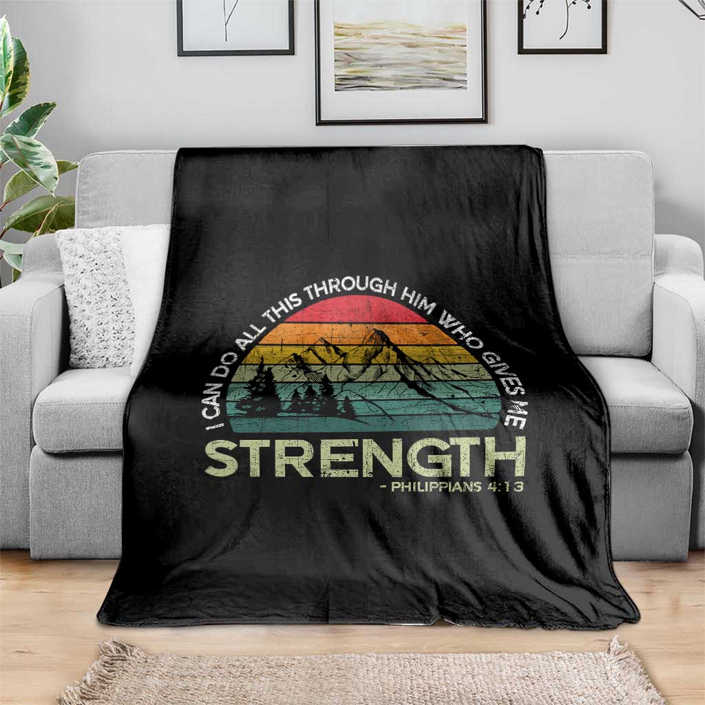 Vintage Christian Bible Throw Blanket Philippians 4:13 Motivational Quote Inspirational Bible Verses - Wonder Print Shop