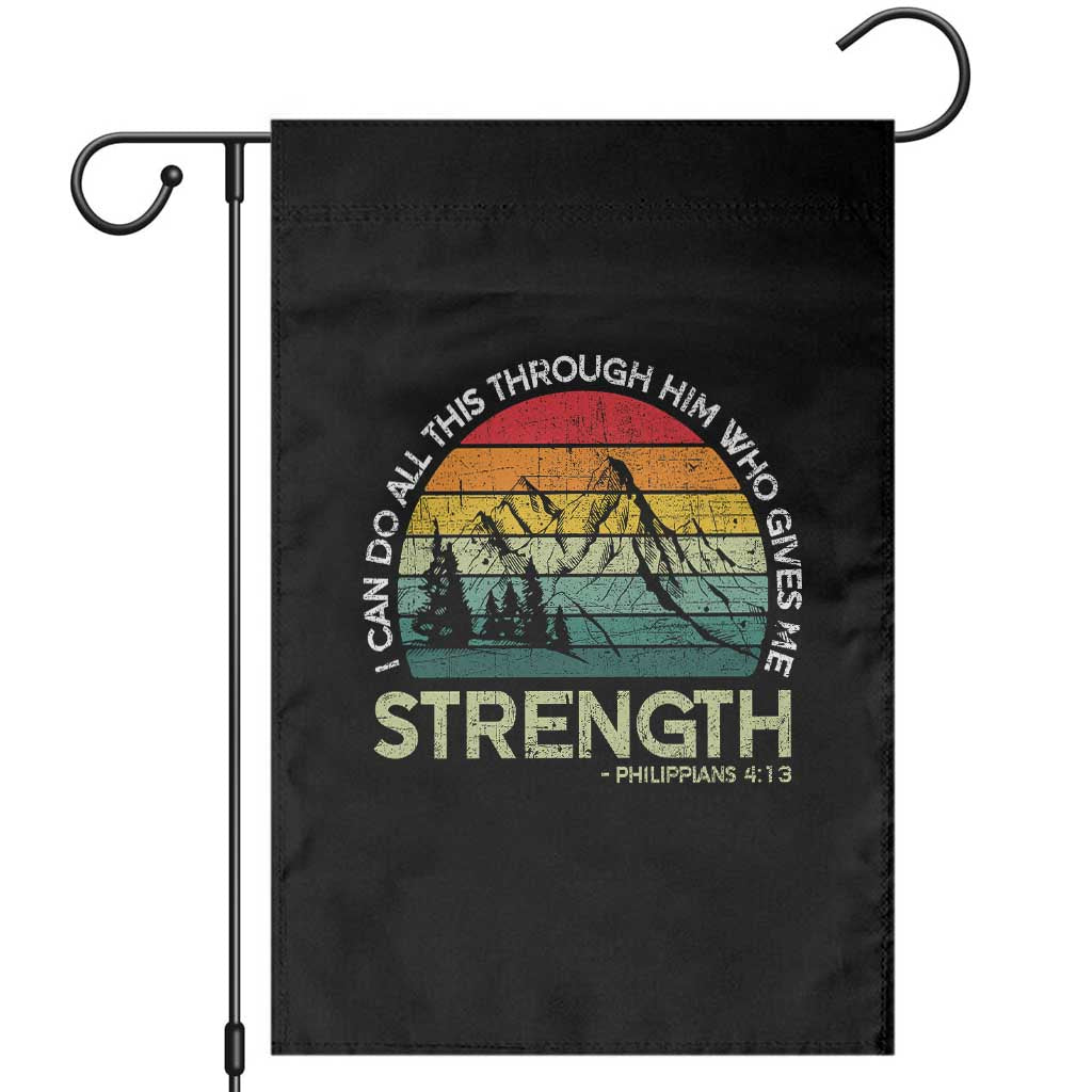 Vintage Christian Bible Garden Flag Philippians 4:13 Motivational Quote Inspirational Bible Verses - Wonder Print Shop