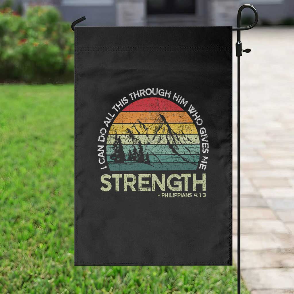 Vintage Christian Bible Garden Flag Philippians 4:13 Motivational Quote Inspirational Bible Verses - Wonder Print Shop