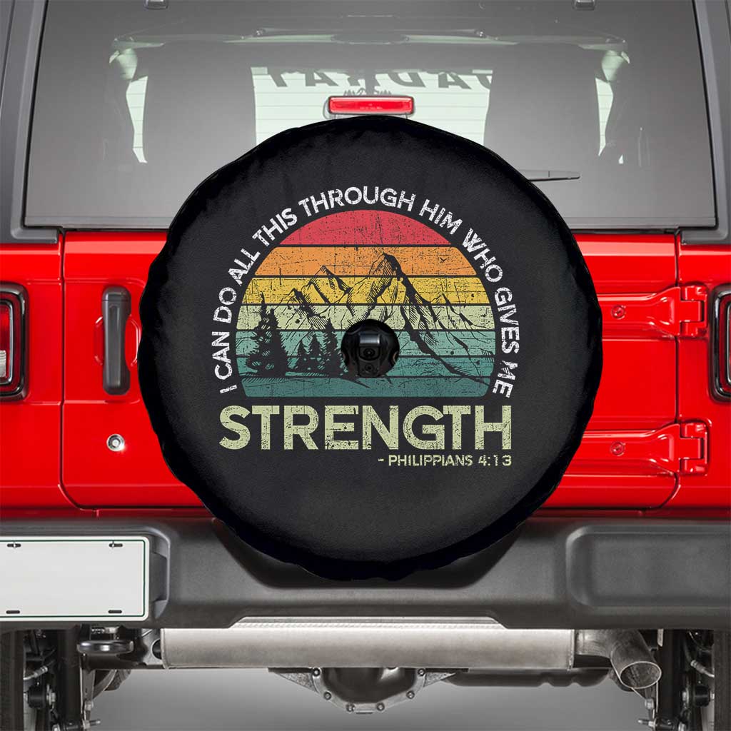 Vintage Christian Bible Spare Tire Cover Philippians 4:13 Motivational Quote Inspirational Bible Verses - Wonder Print Shop