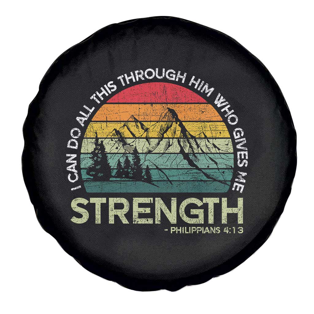 Vintage Christian Bible Spare Tire Cover Philippians 4:13 Motivational Quote Inspirational Bible Verses - Wonder Print Shop