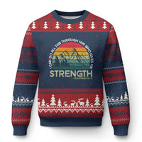 Vintage Christian Bible Ugly Christmas Sweater Philippians 4:13 Motivational Quote Inspirational Bible Verses - Wonder Print Shop