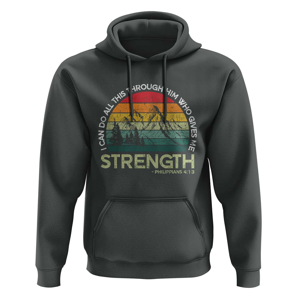 Vintage Christian Bible Hoodie Philippians 4:13 Motivational Quote Inspirational Bible Verses - Wonder Print Shop