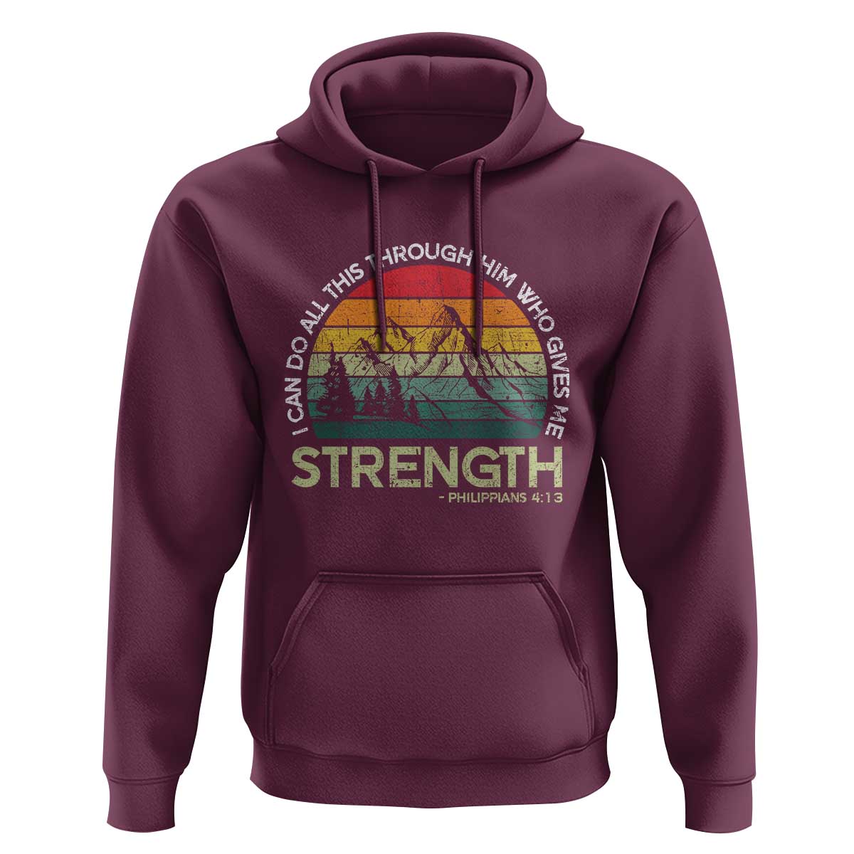 Vintage Christian Bible Hoodie Philippians 4:13 Motivational Quote Inspirational Bible Verses - Wonder Print Shop