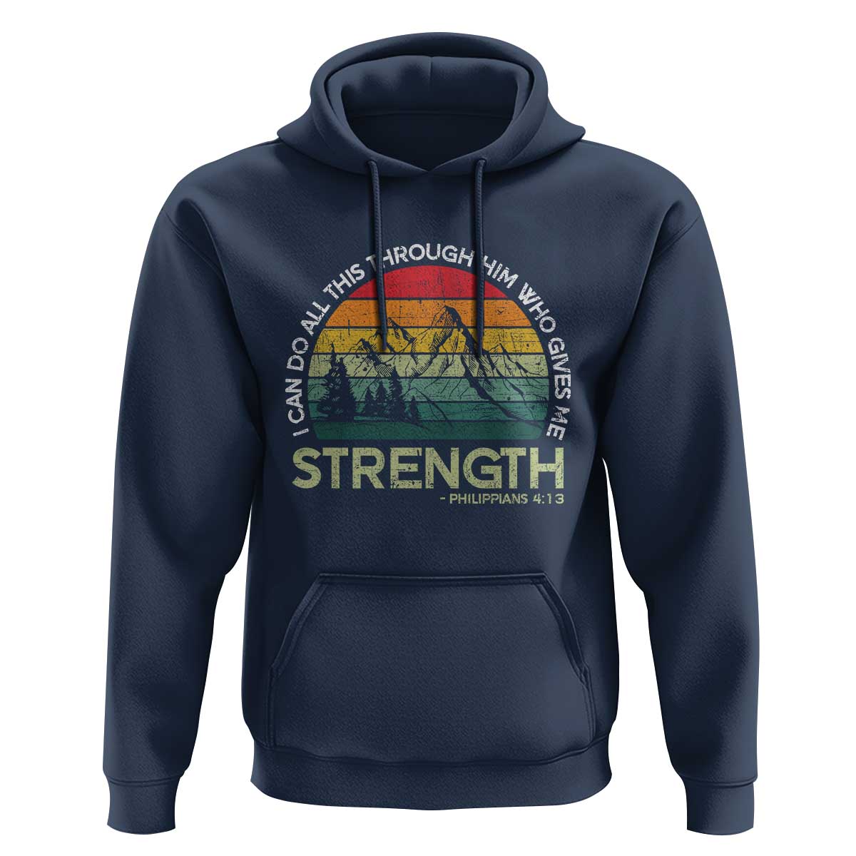 Vintage Christian Bible Hoodie Philippians 4:13 Motivational Quote Inspirational Bible Verses - Wonder Print Shop