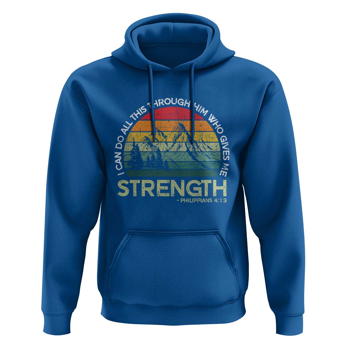 Vintage Christian Bible Hoodie Philippians 4:13 Motivational Quote Inspirational Bible Verses - Wonder Print Shop
