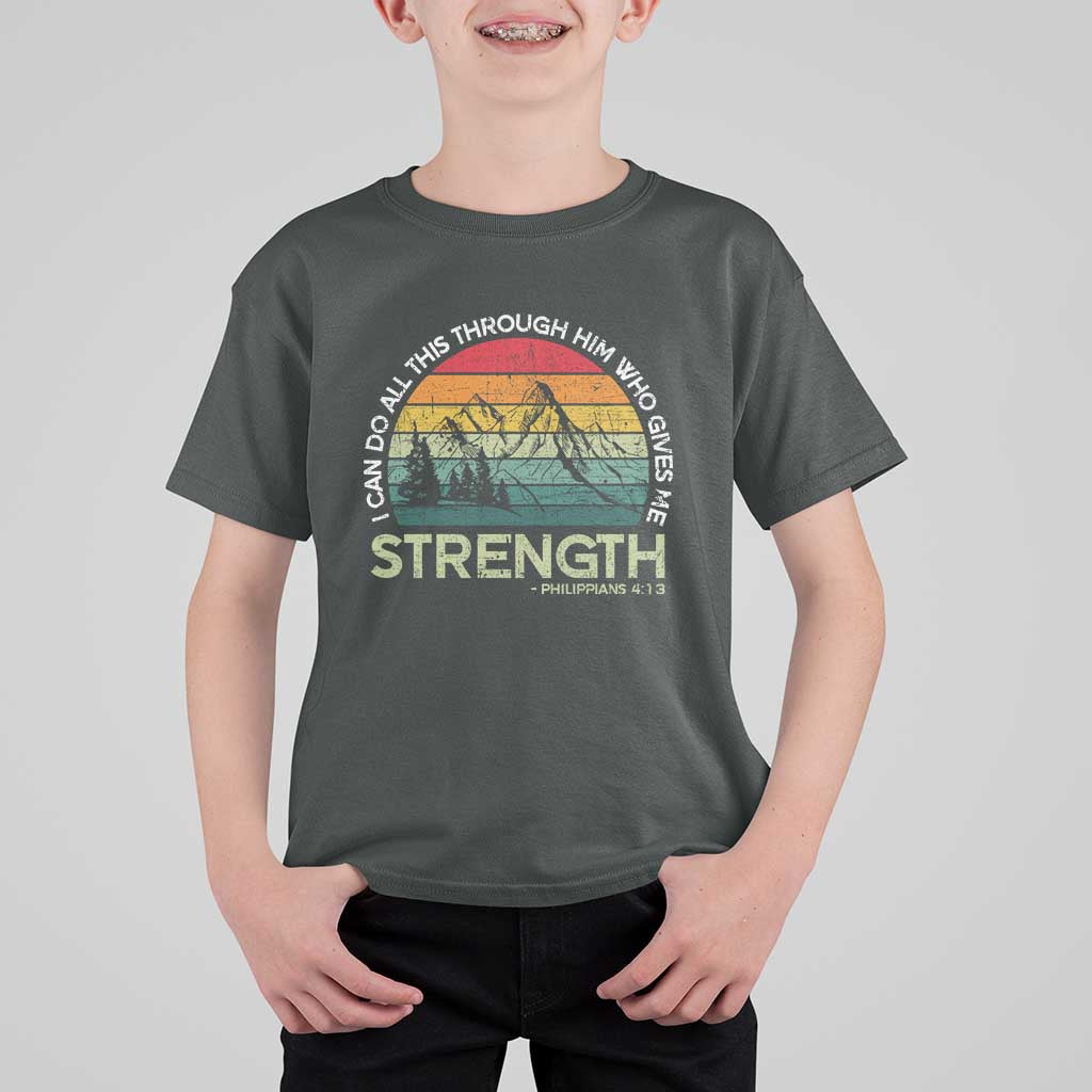 Vintage Christian Bible T Shirt For Kid Philippians 4:13 Motivational Quote Inspirational Bible Verses - Wonder Print Shop