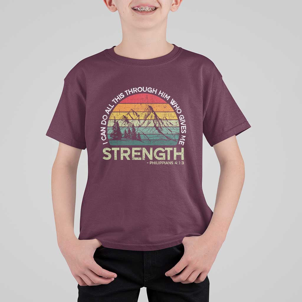 Vintage Christian Bible T Shirt For Kid Philippians 4:13 Motivational Quote Inspirational Bible Verses - Wonder Print Shop