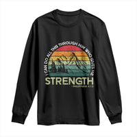 Vintage Christian Bible Long Sleeve Shirt Philippians 4:13 Motivational Quote Inspirational Bible Verses - Wonder Print Shop