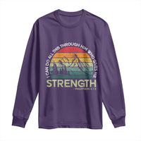Vintage Christian Bible Long Sleeve Shirt Philippians 4:13 Motivational Quote Inspirational Bible Verses - Wonder Print Shop