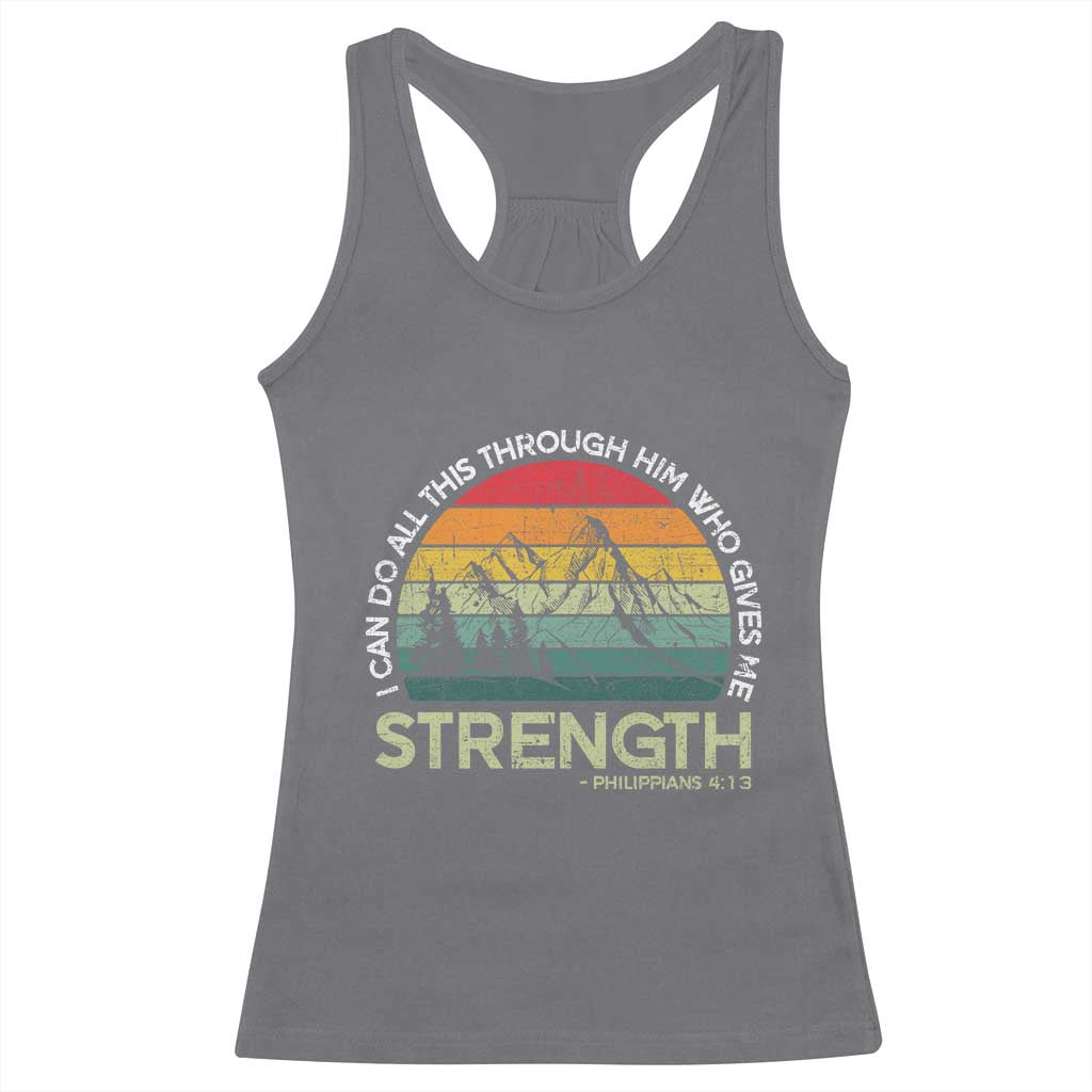 Vintage Christian Bible Racerback Tank Top Philippians 4:13 Motivational Quote Inspirational Bible Verses - Wonder Print Shop