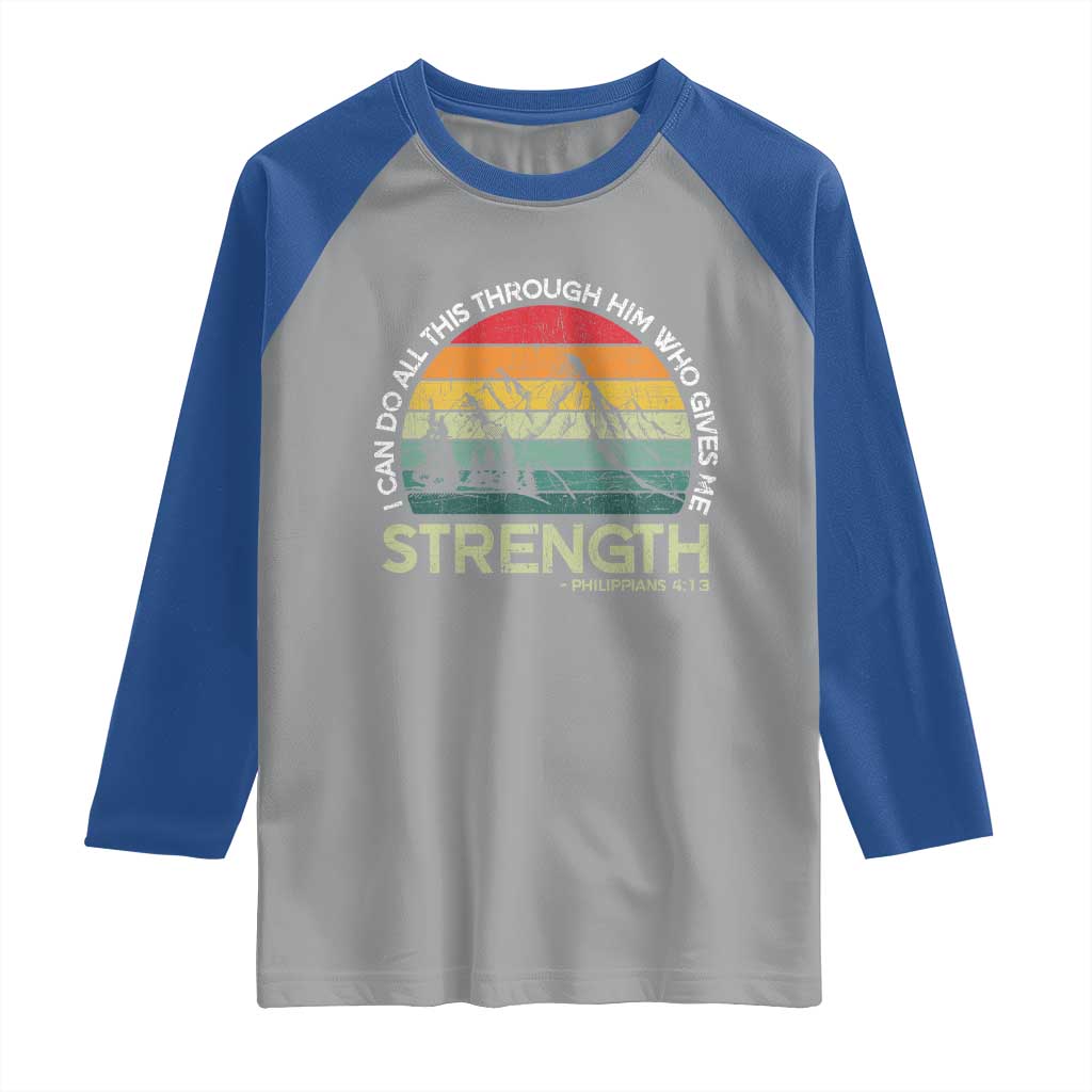 Vintage Christian Bible Raglan Shirt Philippians 4:13 Motivational Quote Inspirational Bible Verses - Wonder Print Shop