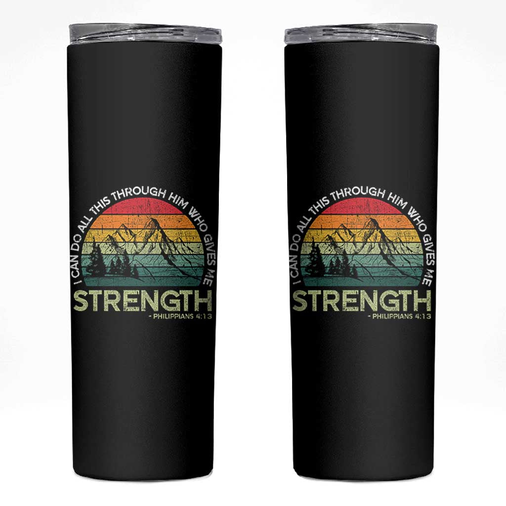 Vintage Christian Bible Skinny Tumbler Philippians 4:13 Motivational Quote Inspirational Bible Verses - Wonder Print Shop