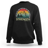 Vintage Christian Bible Sweatshirt Philippians 4:13 Motivational Quote Inspirational Bible Verses - Wonder Print Shop