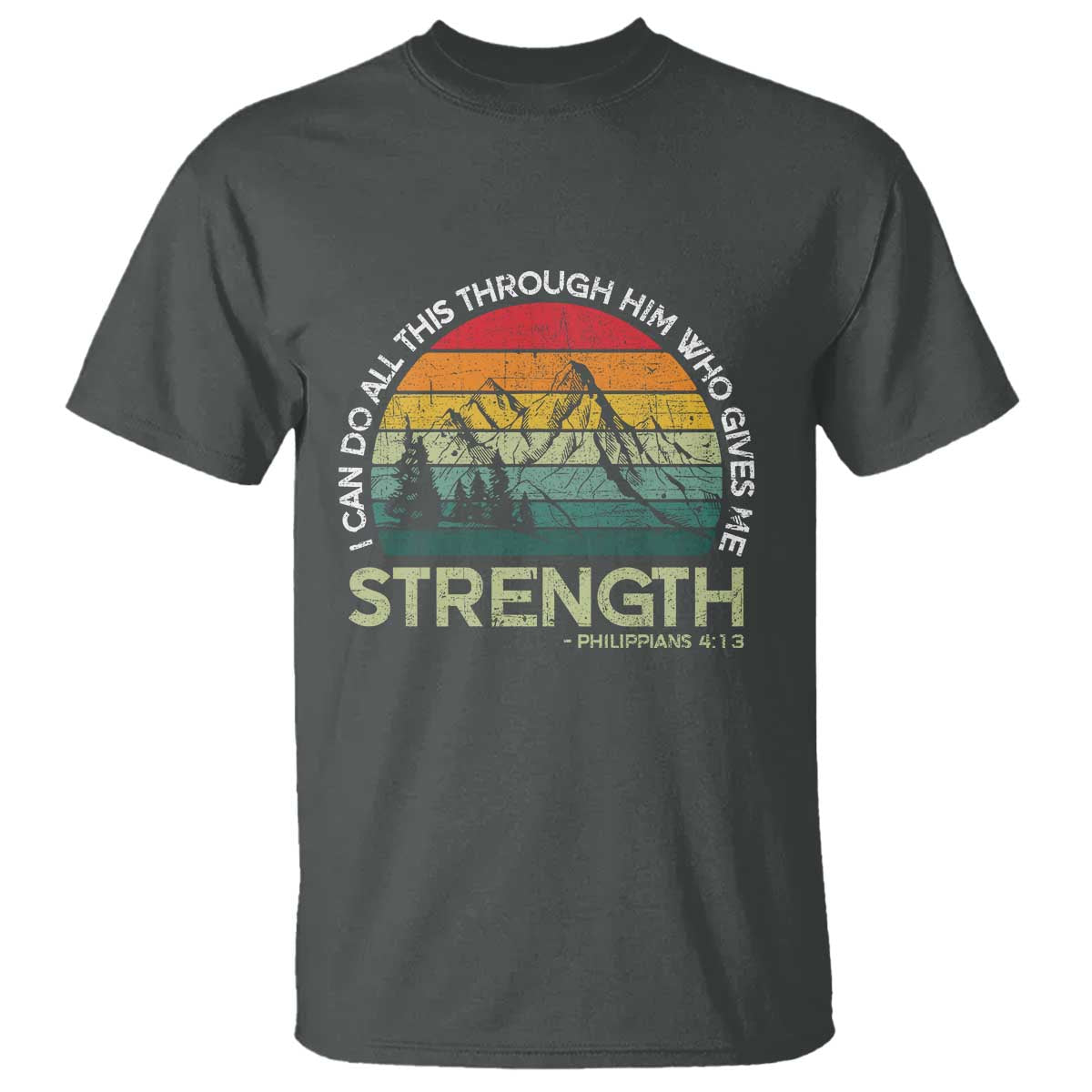 Vintage Christian Bible T Shirt Philippians 4:13 Motivational Quote Inspirational Bible Verses - Wonder Print Shop