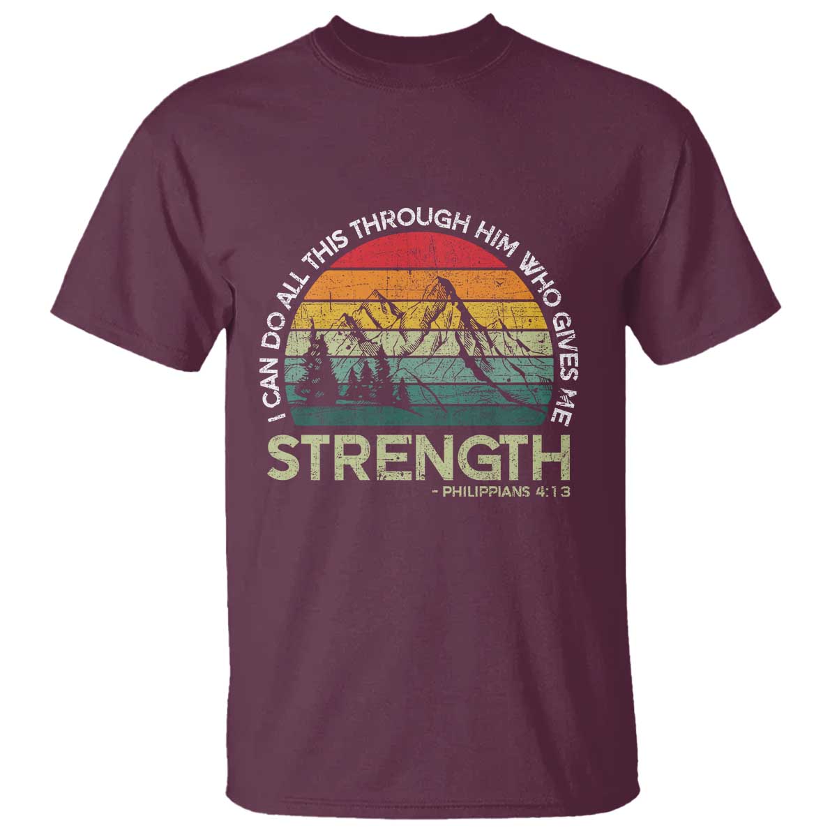 Vintage Christian Bible T Shirt Philippians 4:13 Motivational Quote Inspirational Bible Verses - Wonder Print Shop