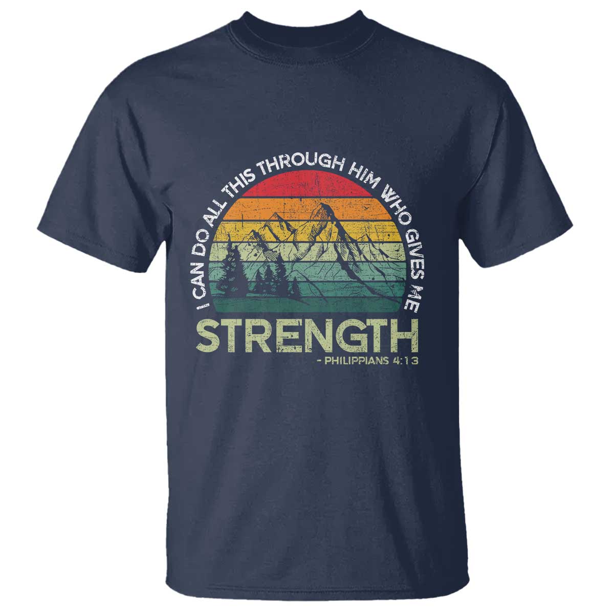 Vintage Christian Bible T Shirt Philippians 4:13 Motivational Quote Inspirational Bible Verses - Wonder Print Shop