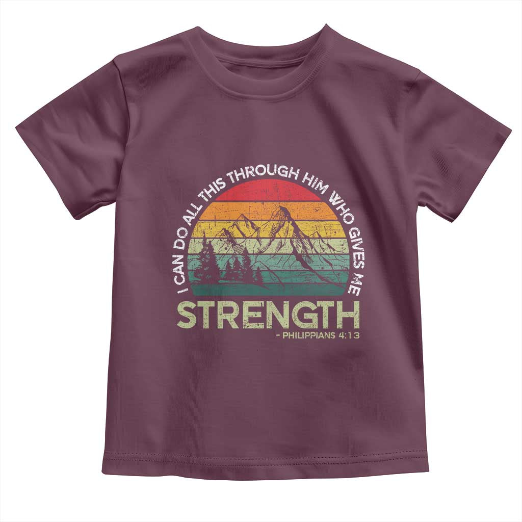 Vintage Christian Bible Toddler T Shirt Philippians 4:13 Motivational Quote Inspirational Bible Verses - Wonder Print Shop