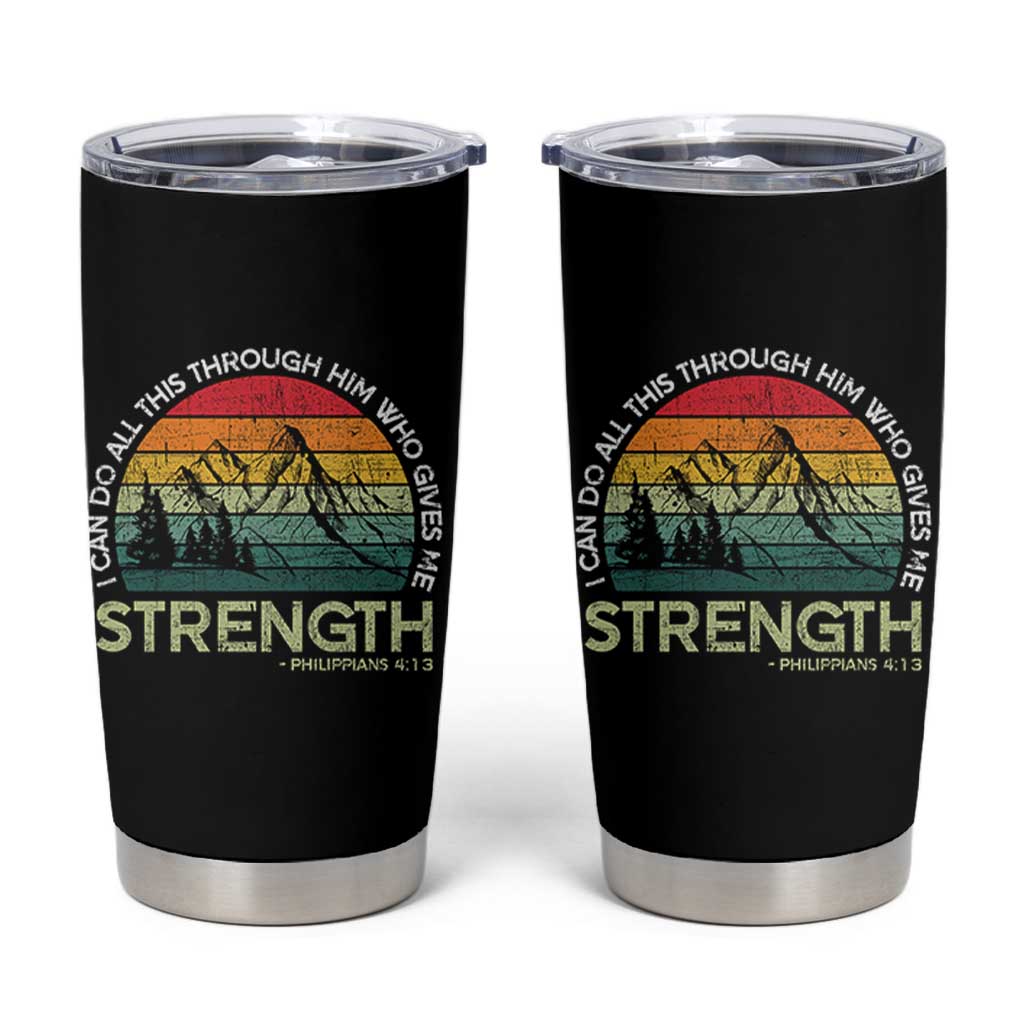 Vintage Christian Bible Tumbler Cup Philippians 4:13 Motivational Quote Inspirational Bible Verses - Wonder Print Shop