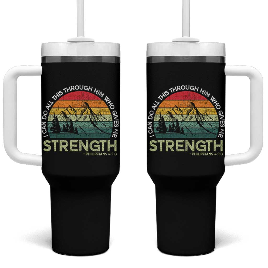 Vintage Christian Bible Tumbler With Handle Philippians 4:13 Motivational Quote Inspirational Bible Verses - Wonder Print Shop