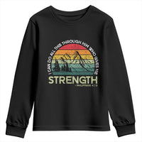 Vintage Christian Bible Youth Sweatshirt Philippians 4:13 Motivational Quote Inspirational Bible Verses - Wonder Print Shop