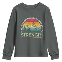 Vintage Christian Bible Youth Sweatshirt Philippians 4:13 Motivational Quote Inspirational Bible Verses - Wonder Print Shop