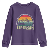 Vintage Christian Bible Youth Sweatshirt Philippians 4:13 Motivational Quote Inspirational Bible Verses - Wonder Print Shop