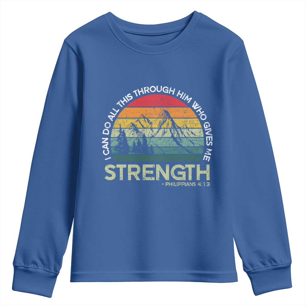 Vintage Christian Bible Youth Sweatshirt Philippians 4:13 Motivational Quote Inspirational Bible Verses - Wonder Print Shop