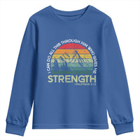 Vintage Christian Bible Youth Sweatshirt Philippians 4:13 Motivational Quote Inspirational Bible Verses - Wonder Print Shop