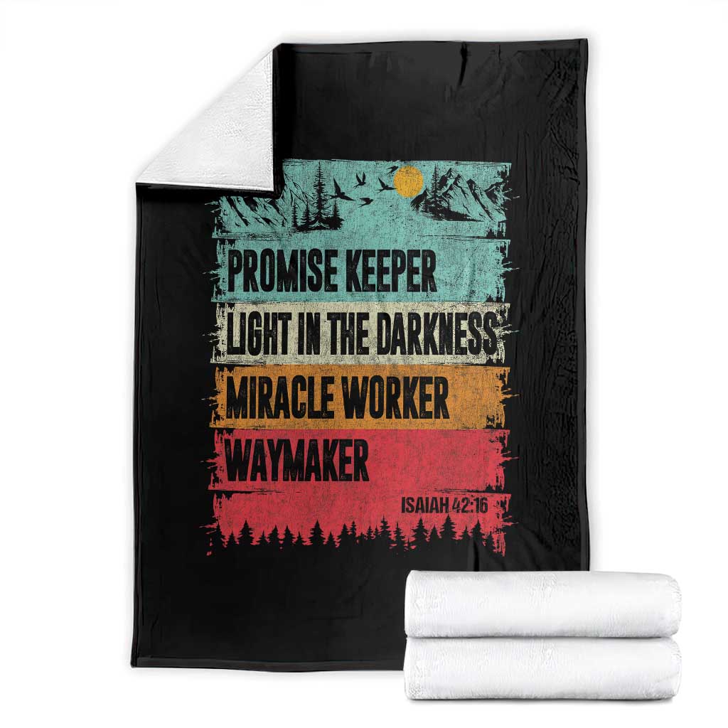 Vintage Christian Worship Throw Blanket Isaiah 42:16 Waymaker Promise Keeper Miracle Worker - Wonder Print Shop
