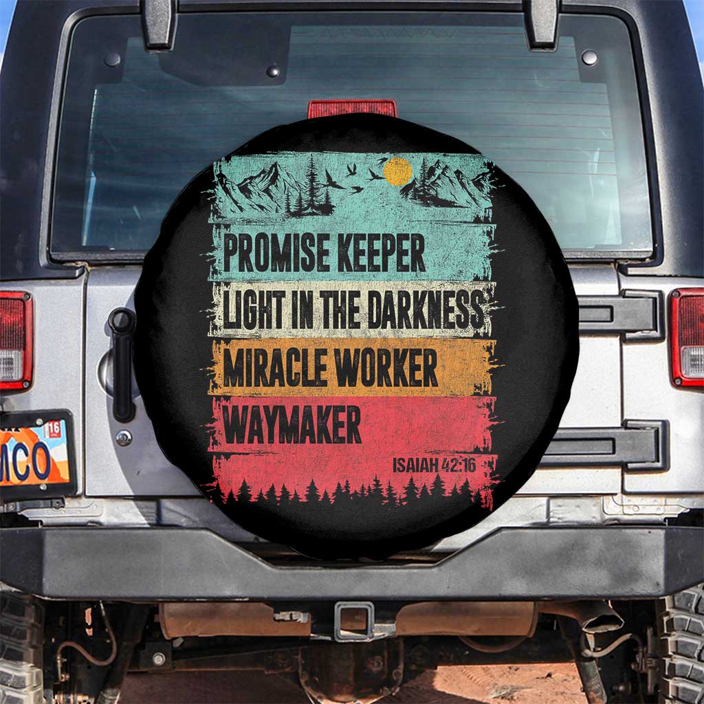 Vintage Christian Worship Spare Tire Cover Isaiah 42:16 Waymaker Promise Keeper Miracle Worker - Wonder Print Shop