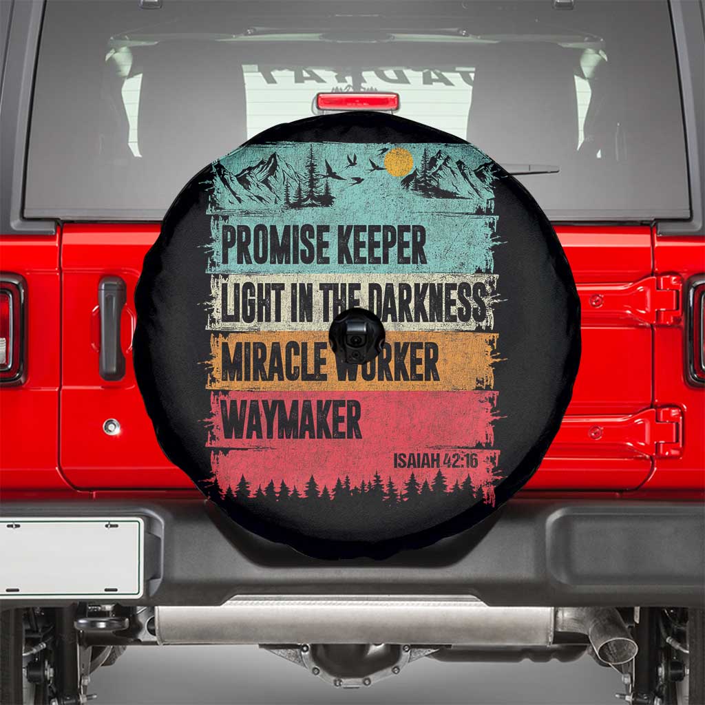 Vintage Christian Worship Spare Tire Cover Isaiah 42:16 Waymaker Promise Keeper Miracle Worker - Wonder Print Shop