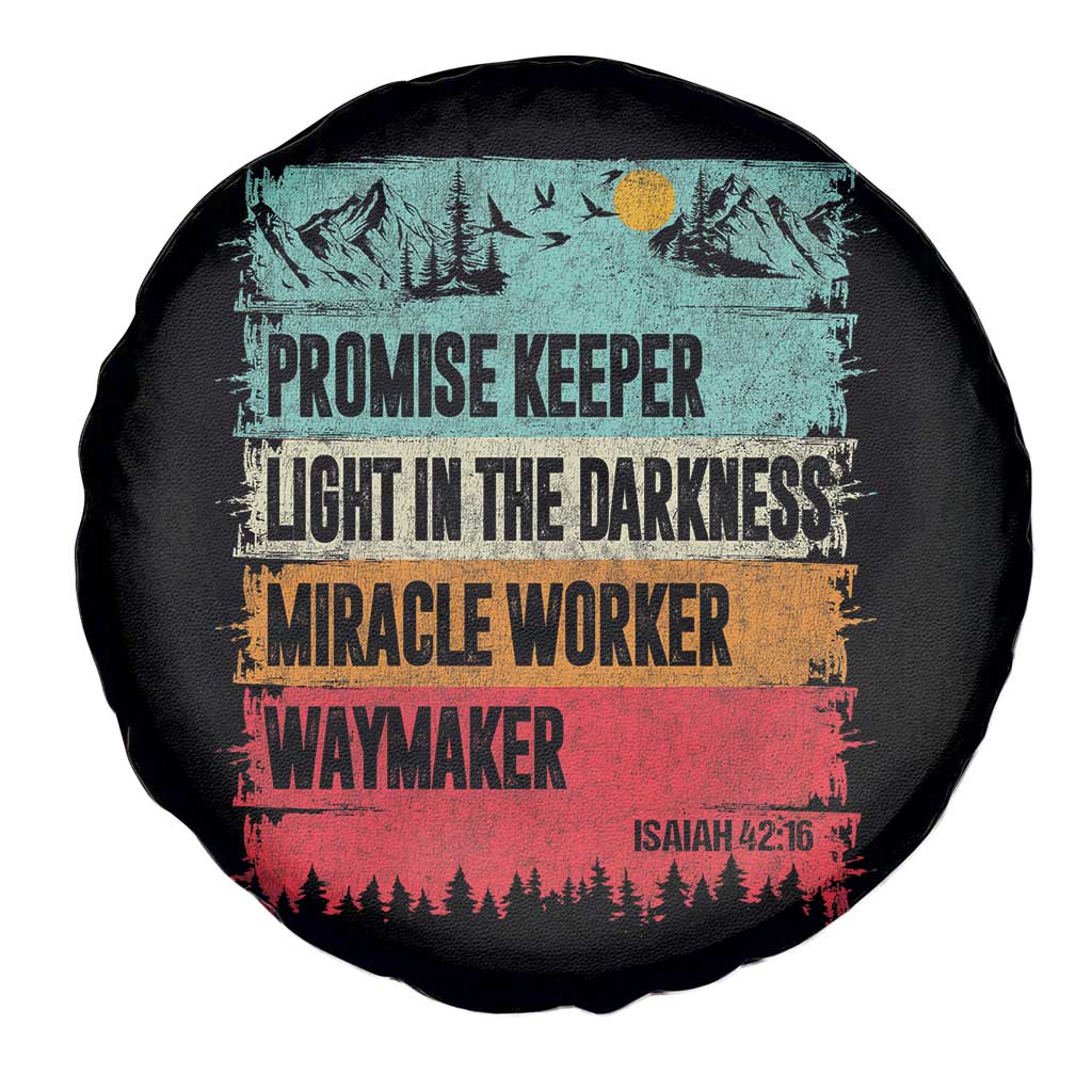 Vintage Christian Worship Spare Tire Cover Isaiah 42:16 Waymaker Promise Keeper Miracle Worker - Wonder Print Shop