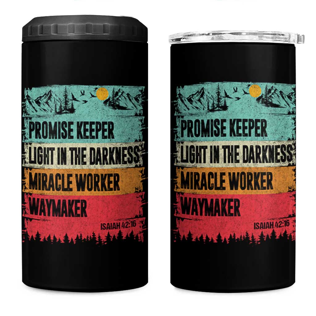 Vintage Christian Worship 4 in 1 Can Cooler Tumbler Isaiah 42:16 Waymaker Promise Keeper Miracle Worker - Wonder Print Shop