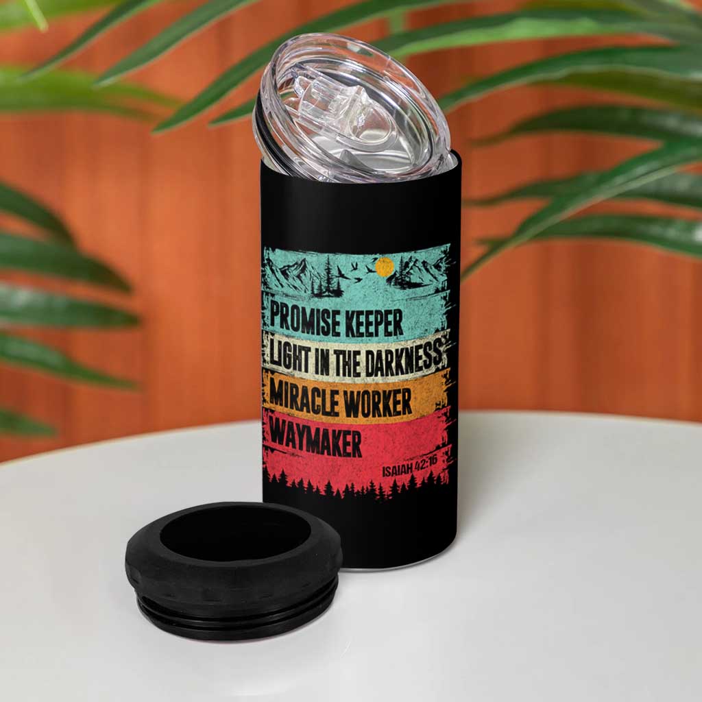 Vintage Christian Worship 4 in 1 Can Cooler Tumbler Isaiah 42:16 Waymaker Promise Keeper Miracle Worker - Wonder Print Shop