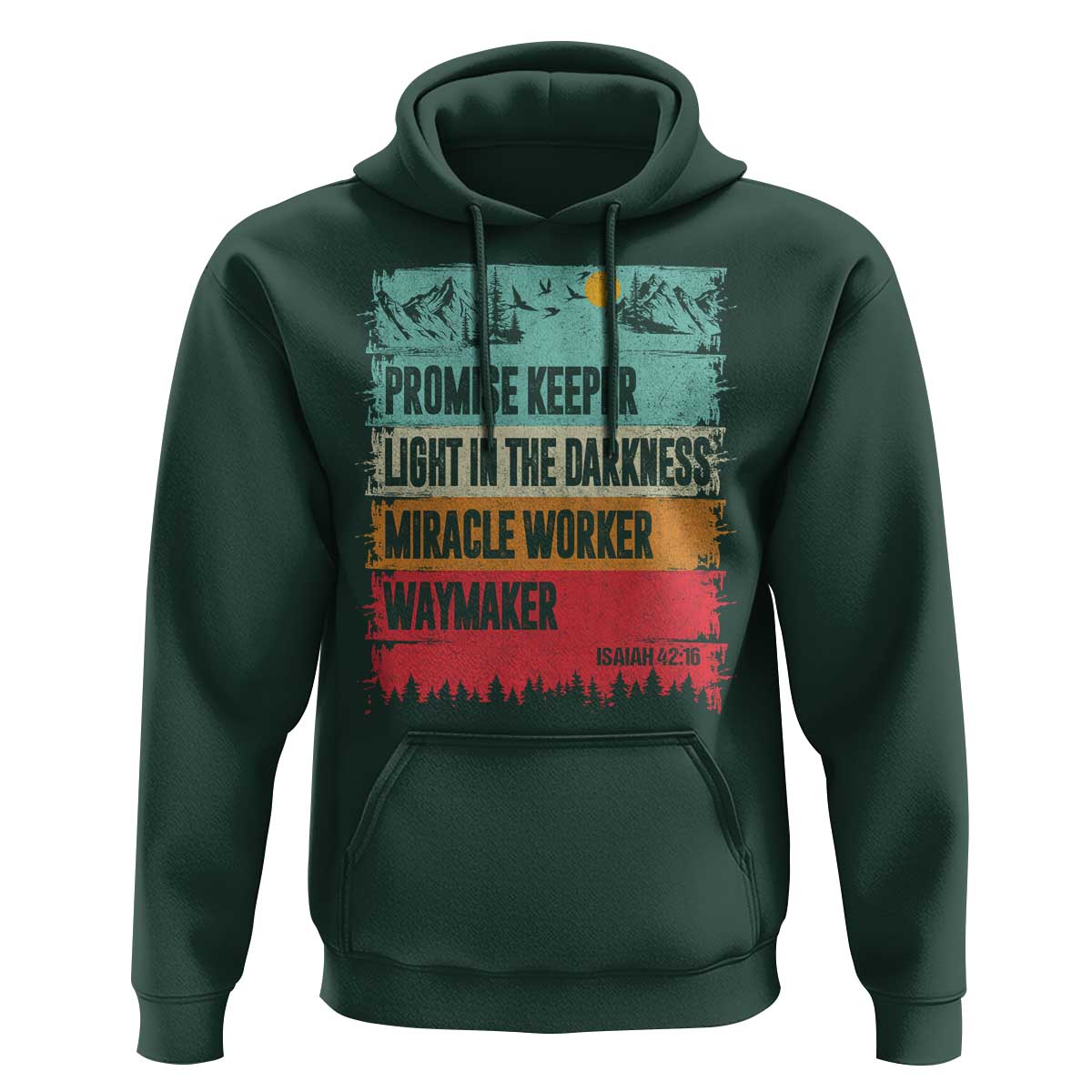 Vintage Christian Worship Hoodie Isaiah 42:16 Waymaker Promise Keeper Miracle Worker - Wonder Print Shop