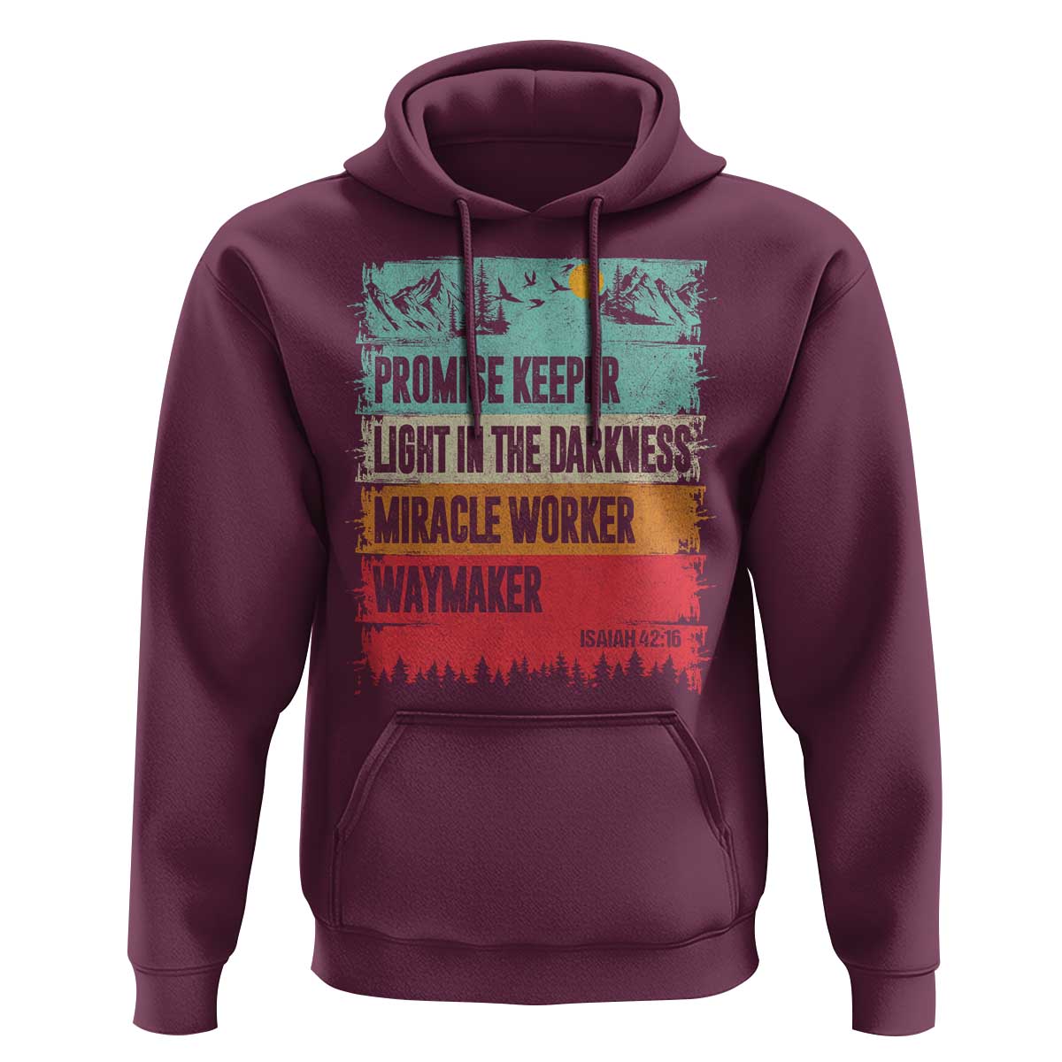 Vintage Christian Worship Hoodie Isaiah 42:16 Waymaker Promise Keeper Miracle Worker - Wonder Print Shop