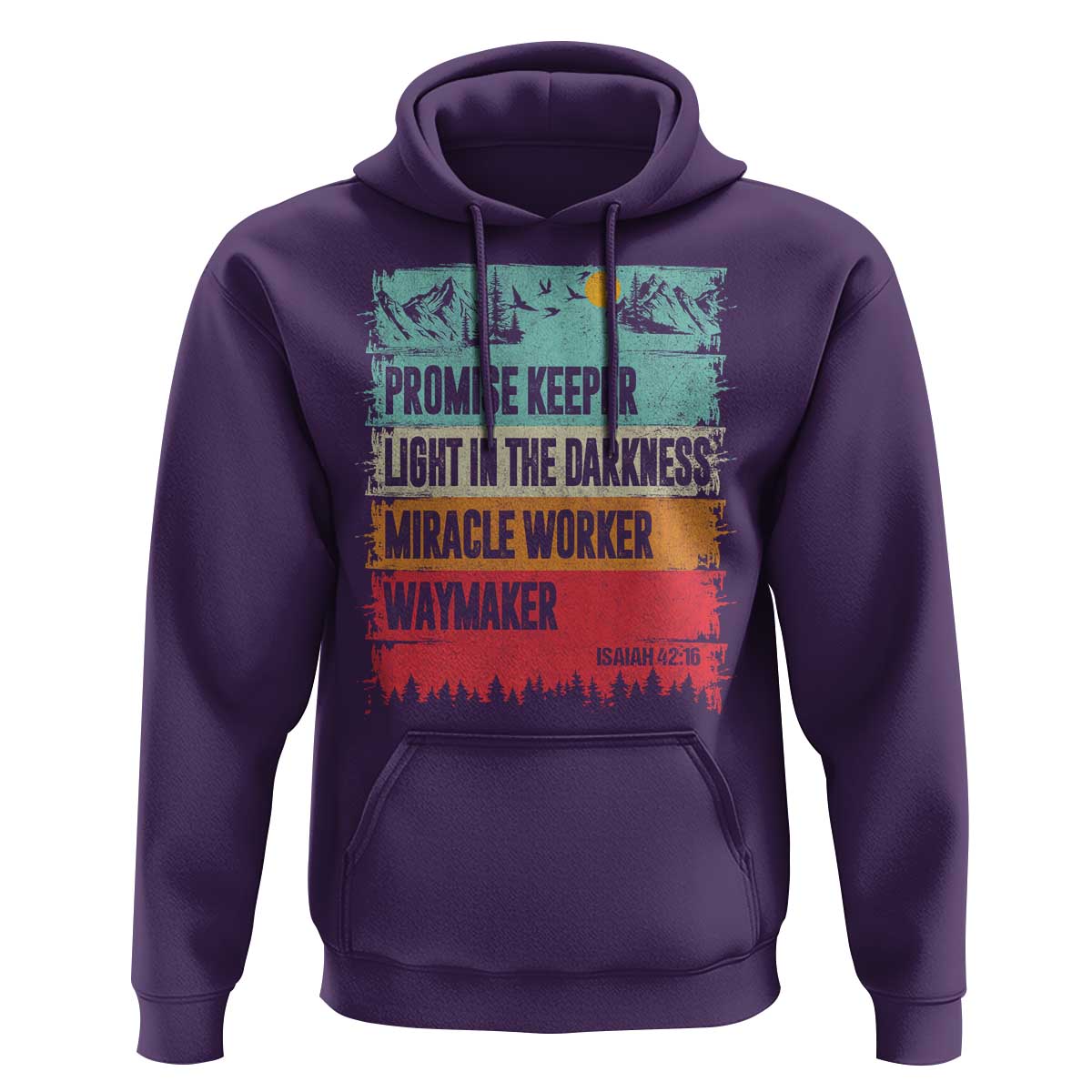 Vintage Christian Worship Hoodie Isaiah 42:16 Waymaker Promise Keeper Miracle Worker - Wonder Print Shop