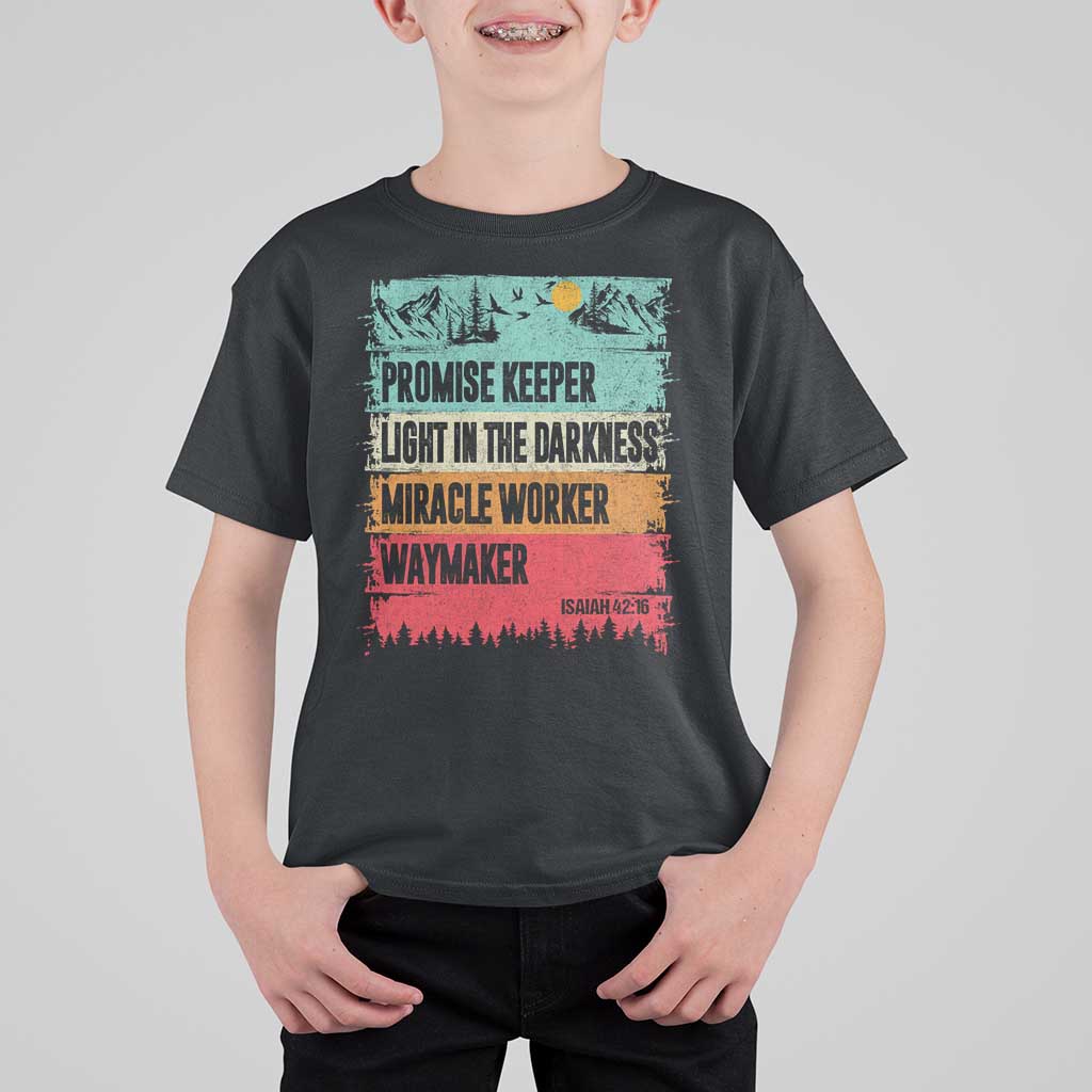 Vintage Christian Worship T Shirt For Kid Isaiah 42:16 Waymaker Promise Keeper Miracle Worker - Wonder Print Shop
