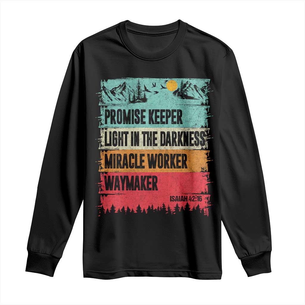 Vintage Christian Worship Long Sleeve Shirt Isaiah 42:16 Waymaker Promise Keeper Miracle Worker - Wonder Print Shop