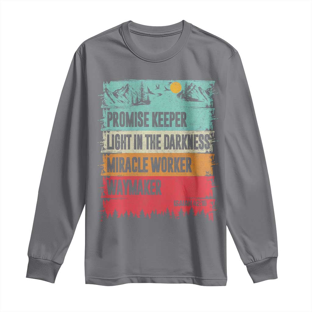 Vintage Christian Worship Long Sleeve Shirt Isaiah 42:16 Waymaker Promise Keeper Miracle Worker - Wonder Print Shop